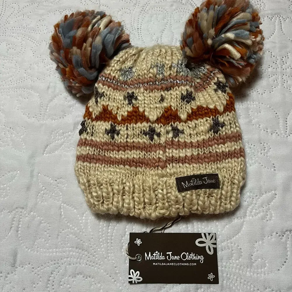 NWT Adele Double Pom Beanie Hat Size S